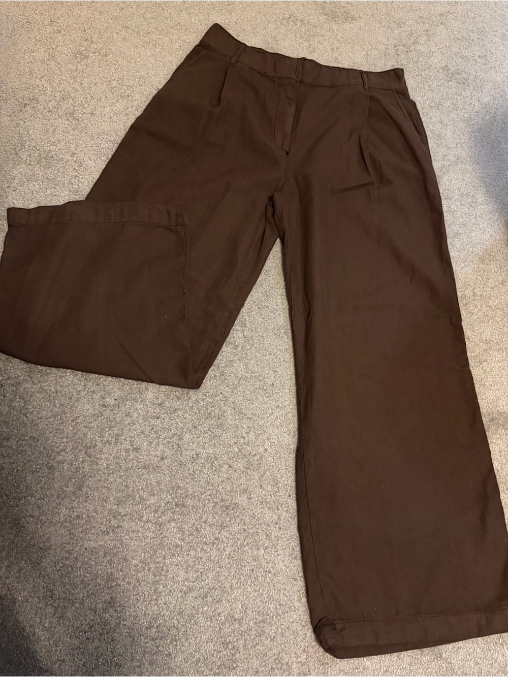 Zara Brown Wide-Leg Chinos